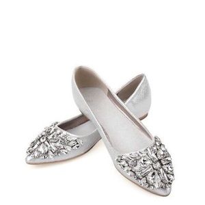 LilyVanity™ Crystal Embellished Flats - never worn